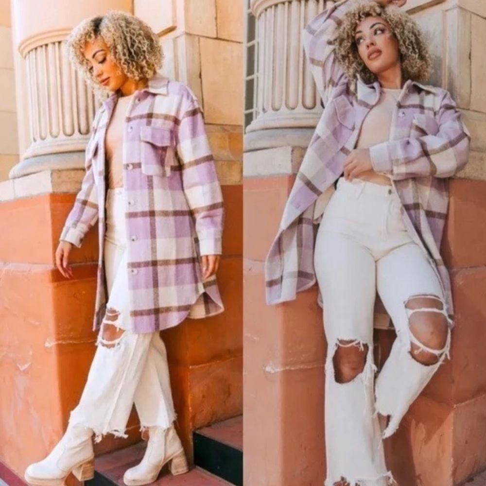 Plaid Shacket Coat